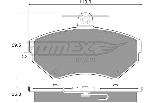 TOMEX BRAKES Комплект тормозных колодок, дисковый тормоз TX 13-94